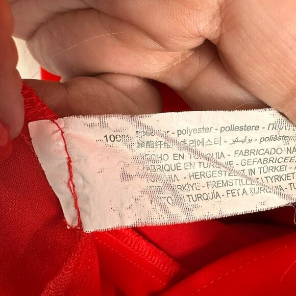 2/$30 Zara Red Side Wrap Cap Sleeve Midi Dress XSmall - Picture 7 of 9